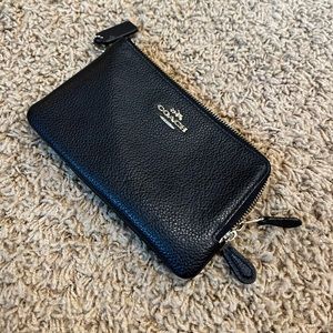 Black leather coach wallet